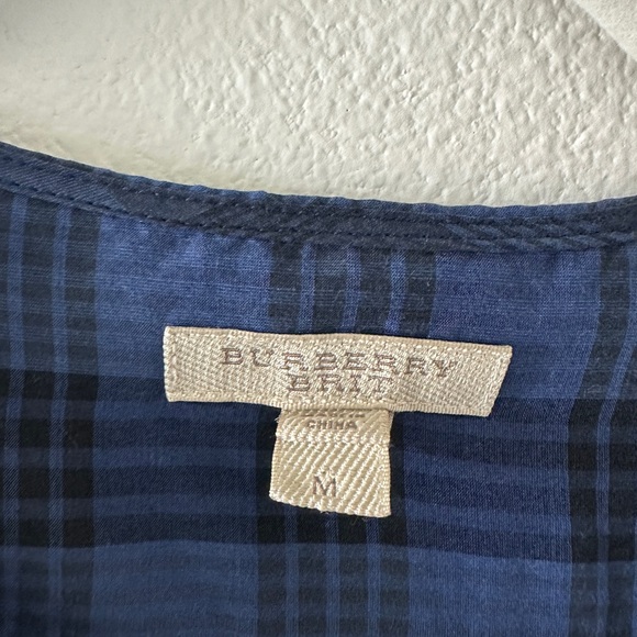 Burberry Brit signature plaid print blue shirt size M - Picture 4 of 4